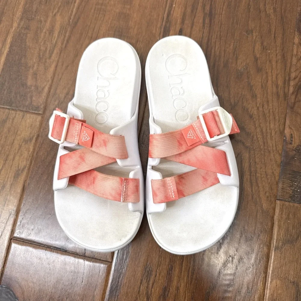 Chaco Alpine Chillos Slides Women 8 Webbing Adjustable Comfort Shoes Beach Coral